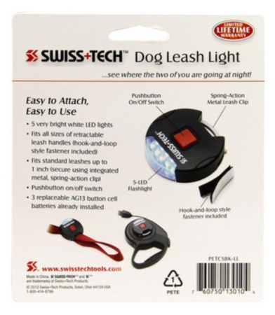 Фонарик на поводок SwissTech Dog Leash Light
