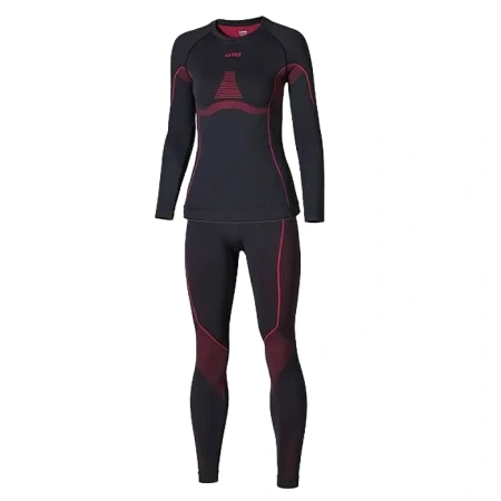 UTO термобелье комплект Sports Bamboo Charcoal жен. (L, black wine red)