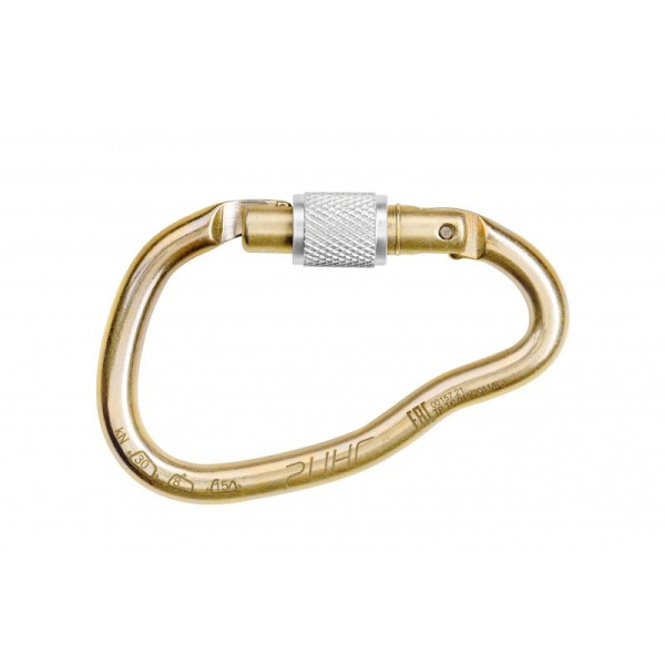 Карабин RING стальной грушевидный с резьбовой муфтой кейлок, 30 кН