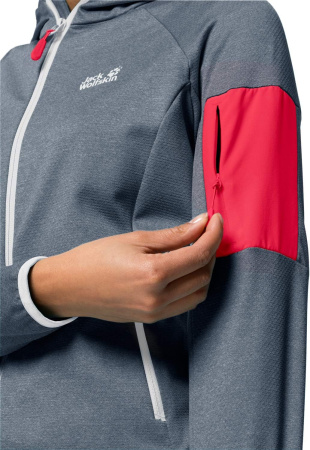 Тонкая флисовая куртка JACK WOLFSKIN MILFORD HOODED